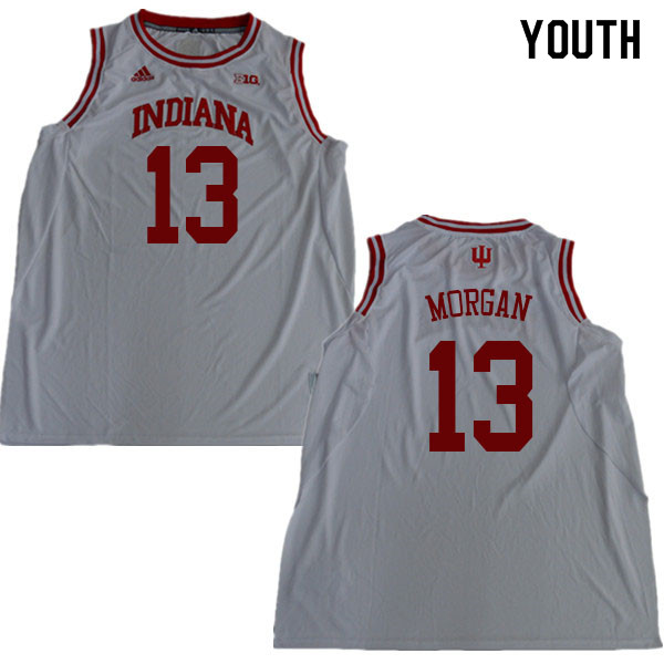 Youth #13 Juwan Morgan Indiana Hoosiers College Basketball Jerseys Sale-White - Click Image to Close